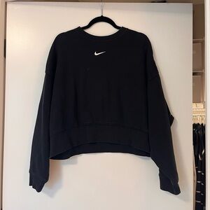 Nike Women's Black Cropped Hoodie